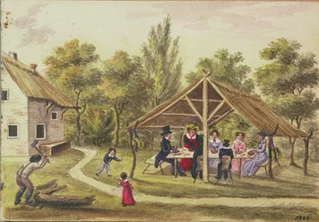 Afternoon Tea at a Tavern from the Journal of Carl Baumann, 1822